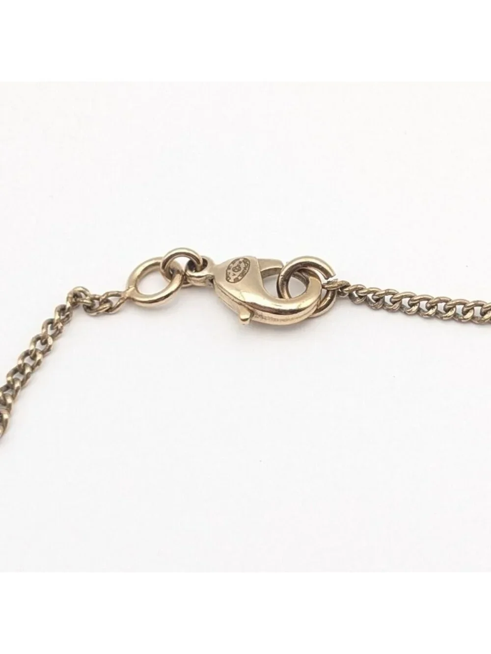 Chanel CC Logo Feather Faux Pearl Rhinestone Gold Necklace